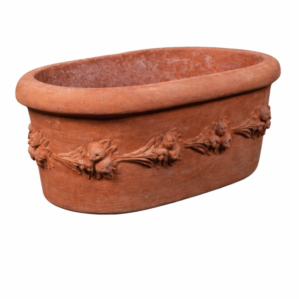 Tinozza con frutta – ovaler Terracottatopf aus Impruneta mit Obstranke